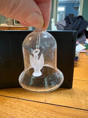 Set of Six Glass Bell Ornaments - beautiful sound!